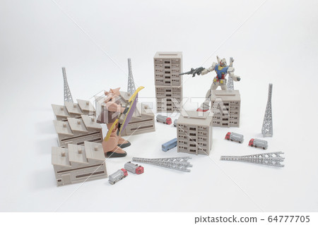 the fun of setting of the robot model kits. 64777705