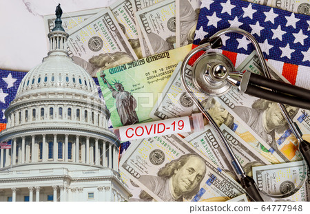 Word COVID-19 on global pandemic lockdown stimulus 64777948