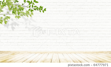 背景牆地板磚白色分支 64777971