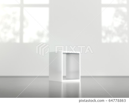 White pedestal for display,Platform for design,Blank product stand in Empty room with window and tree shadow on the wall .3D rendering. White pedestal for display,Platform for design,Blank product stand in Empty room with window and tree shadow on the wall .3D rendering. 64778863
