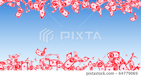 British pound notes falling. Messy GBP bills on bl British pound notes falling. Messy GBP bills on bl 64779069