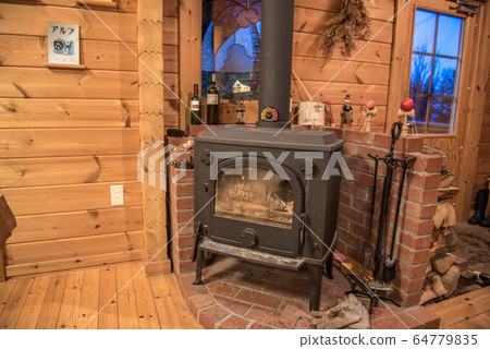 Landscape with fireplace 64779835