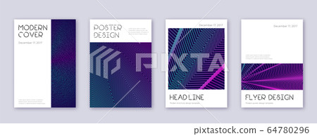 Minimal brochure design template set. Neon abstrac Minimal brochure design template set. Neon abstrac 64780296