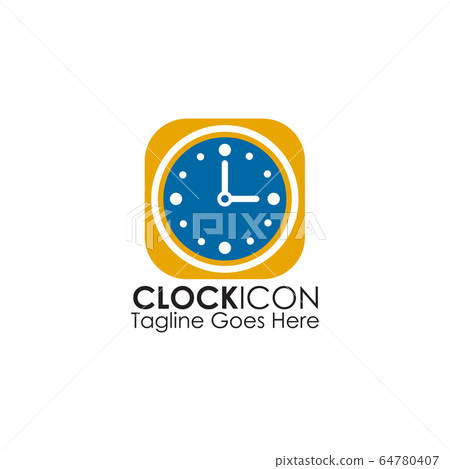 Clock icon logo design vector template 64780407