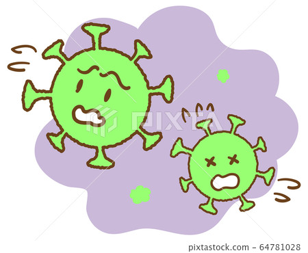 Image of weakening coronavirus and bad bacteria vector illustration (with face) 64781028