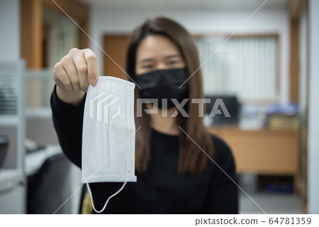 Woman wearing mask protection epidemic flu covid19 Woman wearing mask protection epidemic flu covid19 64781359