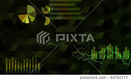 Business graph data chart digital world 3d illustration background background 64782273