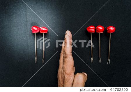 Social Distancing theme with objects flat lay. 64782890