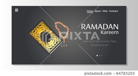 ramadan kareem holy month religion concept islamic quran and tasbih greeting card horizontal copy space ramadan kareem holy month religion concept islamic quran and tasbih greeting card horizontal copy space 64783203