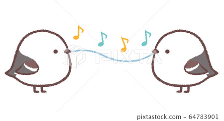 Shimaenaga connecting musical notes 64783901