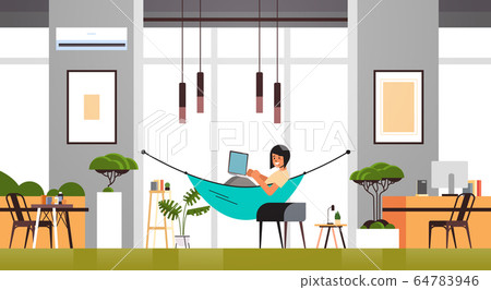Printwoman freelancer using laptop working at home during coronavirus quarantine self-isolation freelance 64783946