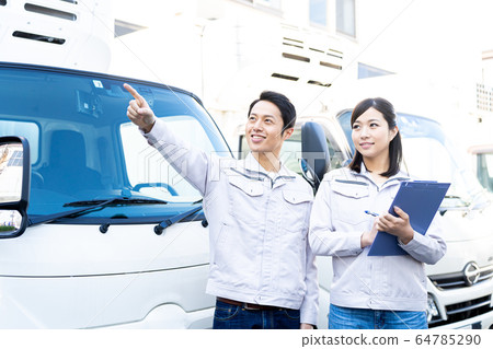 Young man, transport, truck Young man, transport, truck 64785290