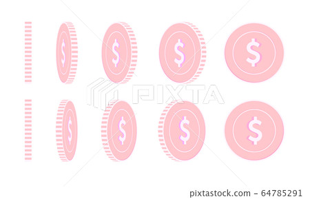 American dollar rotating coins set, animation read American dollar rotating coins set, animation read 64785291