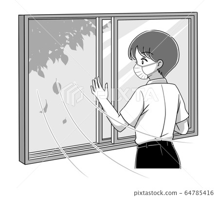 Illustration 2 to ventilate the room monochrome Illustration 2 to ventilate the room monochrome 64785416