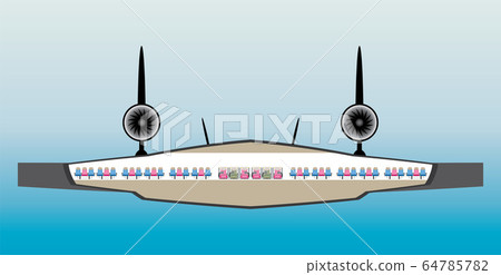 Cross section Seat Map of blended wing Passenger Cross section Seat Map of blended wing Passenger 64785782
