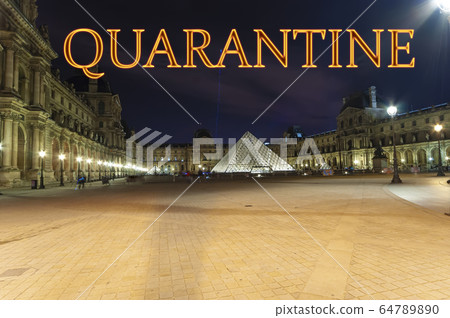 Coronavirus in Paris, France. Concept of COVID pandemic and travel in Europe.  64789890