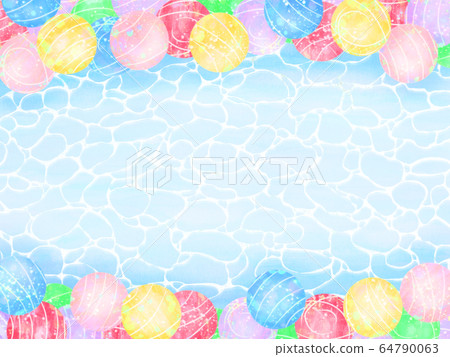 彩色水溜溜球水紋背景的水平框架 64790063