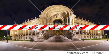 Coronavirus in Paris, France. Concept of COVID pandemic and travel in Europe.  64790238