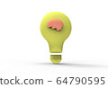 Light bulb with a brain symbols 64790595