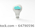 Light bulb with a blue cloud 64790596