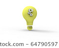 Light bulb with cogwheels symbols 64790597