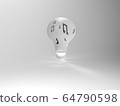 Light bulb with music symbols 64790598