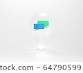 Light bulb with speech balloon symbols 64790599