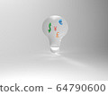 Light bulb with money symbols 64790600