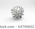 White NCOV virus on white background 64790602