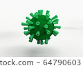 Green covid 19 virus on white background 64790603