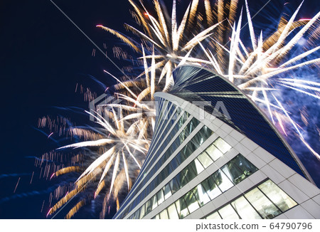 Fireworks over the Skyscrapers of the 64790796