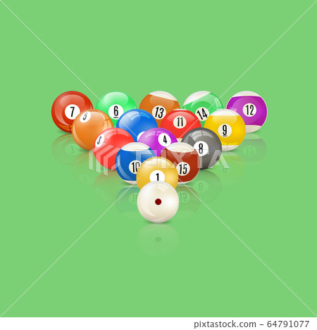 Set of glossy balls for snooker, vector Set of glossy balls for snooker, vector 64791077