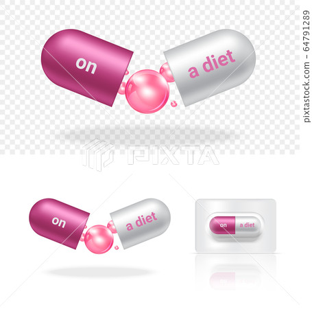 3D Realistic Capsule or Pill Medicine With On a 64791289