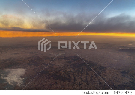 mexico city aerial view at sunrise 64791470