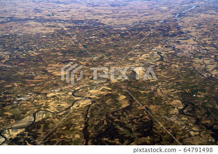 Po River Valley Italy aerial view panorama Po River Valley Italy aerial view panorama 64791498