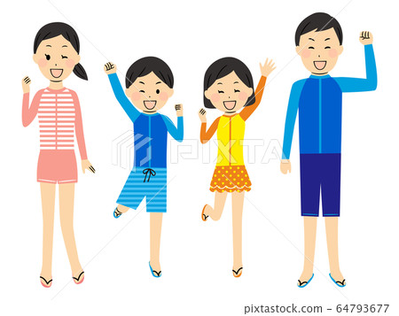 海水浴 家庭 家族 64793677