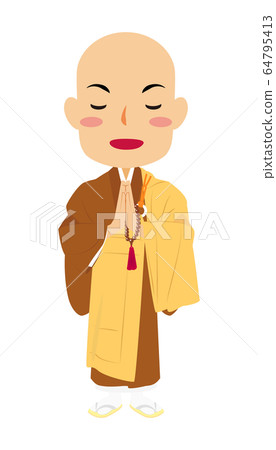 Buddhist monk Buddhist monk # 02 Gassho - Stock Illustration [64795413] -  PIXTA