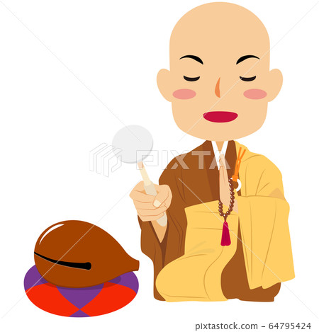 Monk Buddhist priest Joza Seiza # 03 Yomikyo Mokugyo 64795424
