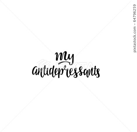 antidepressants - sign label for a tablet box, label for medicine box, packet name. Vector stock illustration isolated on white background. EPS10 antidepressants - sign label for a tablet box, label for medicine box, packet name. Vector stock illustration isolated on white background. EPS10 64796259