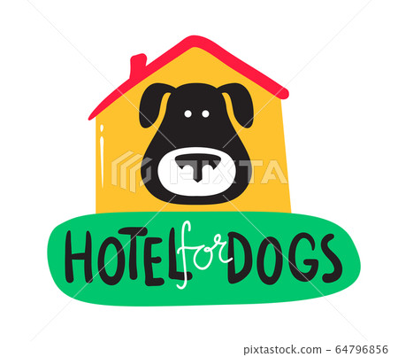 Hotel for Dogs Banner, Hospitality Service for Pets Concept. Cute Black Puppy Look Out of Booth and Creative Typography. Animals Daycare Poster Simple Design. Cartoon Vector Illustration, Icon, Label Hotel for Dogs Banner, Hospitality Service for Pets Concept. Cute Black Puppy Look Out of Booth and Creative Typography. Animals Daycare Poster Simple Design. Cartoon Vector Illustration, Icon, Label 64796856