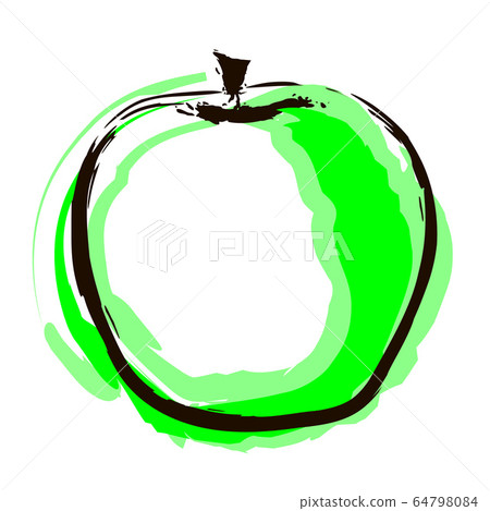 Illustration of a green apple isolated on a white Illustration of a green apple isolated on a white 64798084