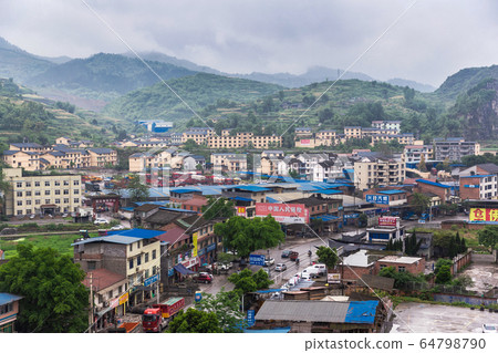 Beautiful view of country side from Wulong in Chongqing, China. 64798790