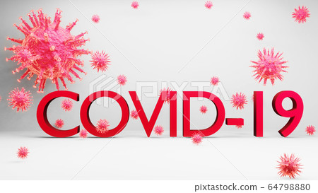 Abstract purple text COVID-19 by 3d rendering texture background. 64798880
