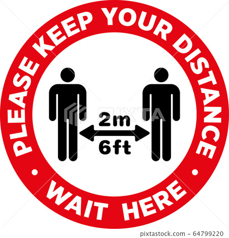 Social Distancing Signage or Floor Sticker. Social Distancing Signage or Floor Sticker. 64799220