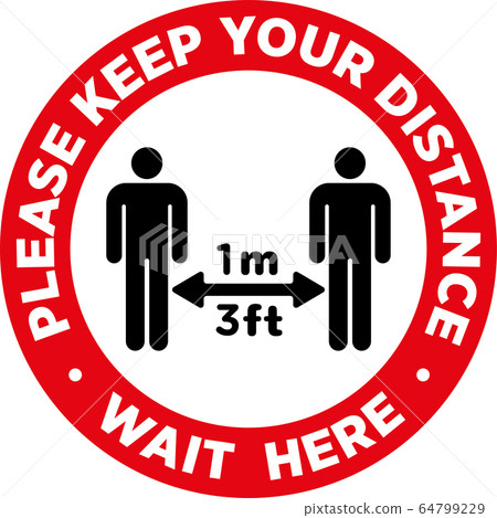 Social Distancing Signage or Floor Sticker. 64799229