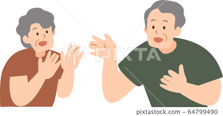 一對老夫妻討論 一對老夫妻討論 64799490