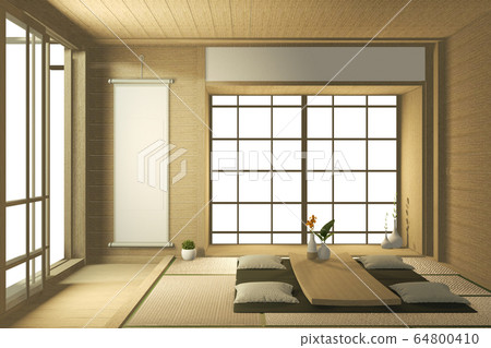 Tropical interior design with sofa for living room 64800410