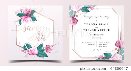 Pink wedding invitation card 64800647