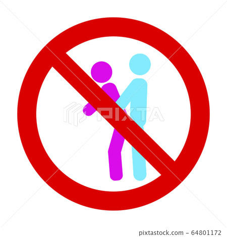 Symbol mark prohibit make love in public place Symbol mark prohibit make love in public place 64801172