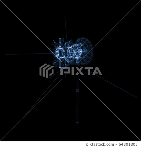 Communication satellite of luminous lines and dots Communication satellite of luminous lines and dots 64801803